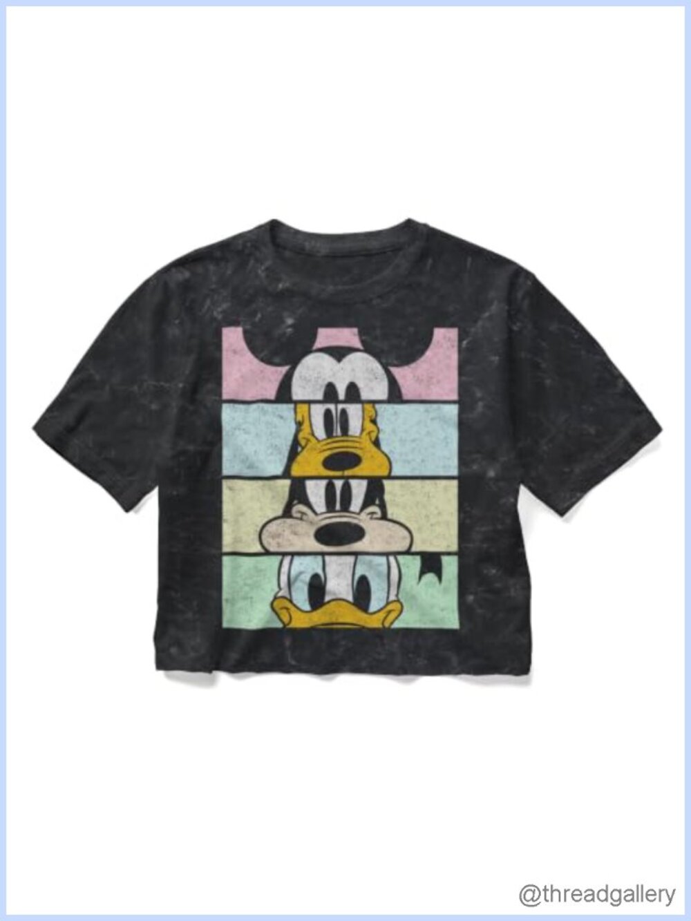 Disney Characters Crew Crop Mineral Wash Short Sleeve Crop Tee